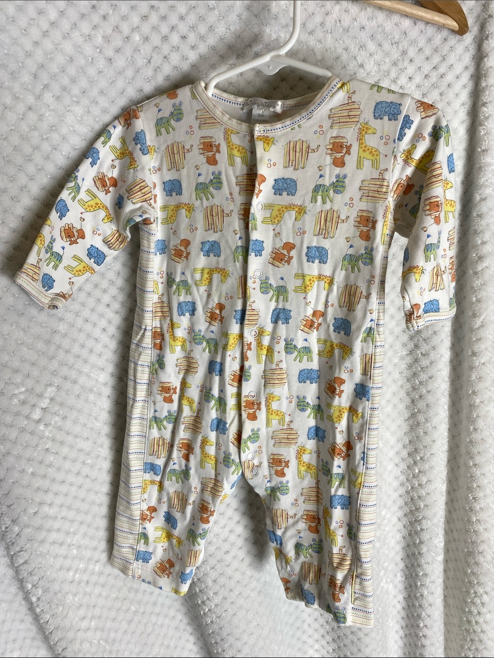 Kissy Kissy Cream One Piece Outfit with Multicolor Animal Prints